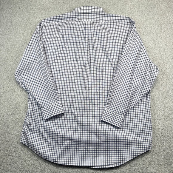 Brooks Brothers Dress Shirt Mens 17.5 33 Blue White Check Non-Iron Traditional - Picture 5 of 6